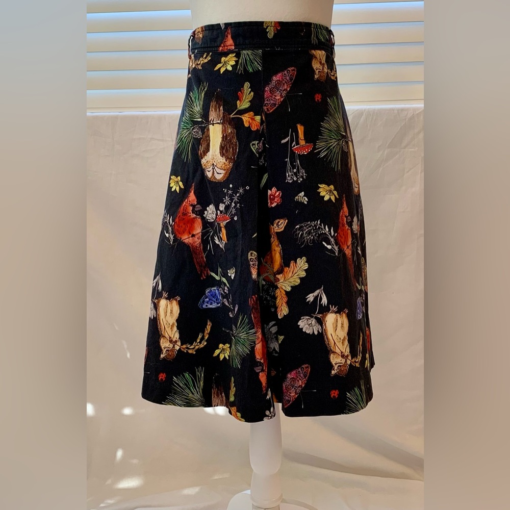 ModCloth Kickpleat Cottagecore Woodland Creature Skirt Size 1X